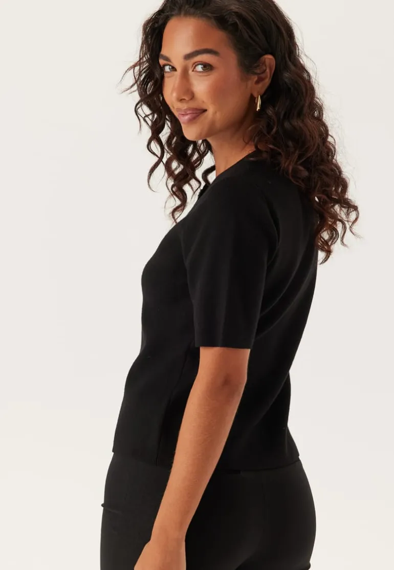 Pcmarie Ss O-neck Split Knit