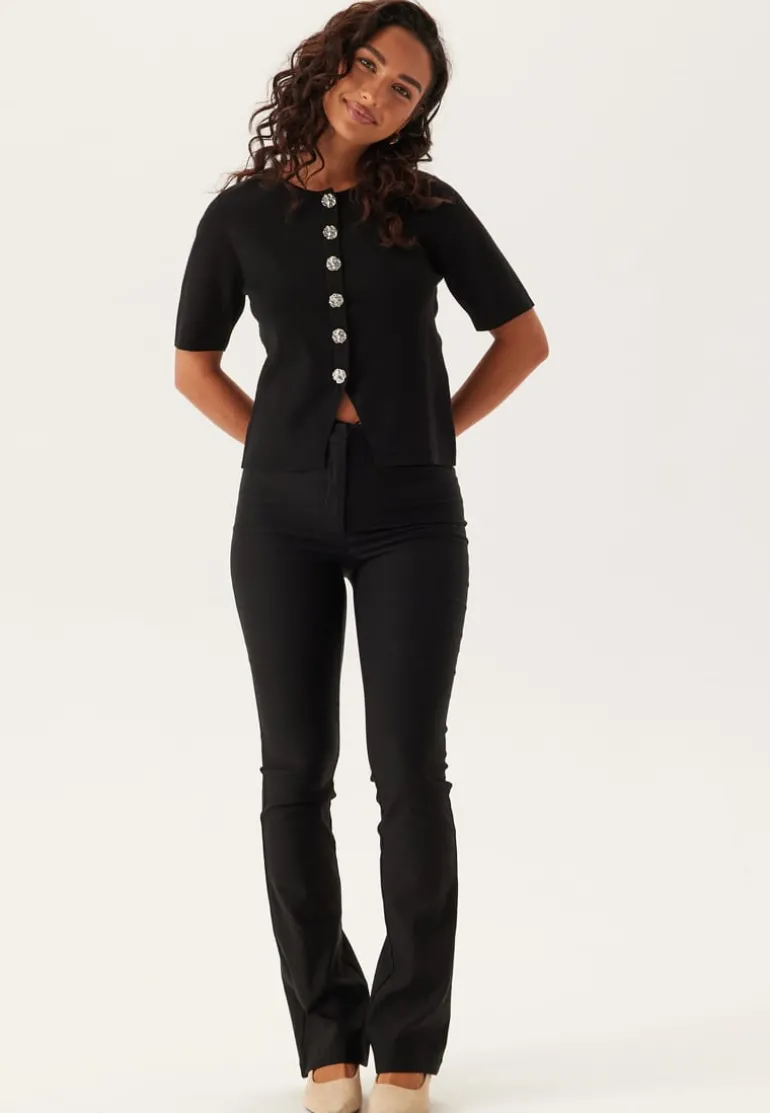 Pcmarie Ss O-neck Split Knit
