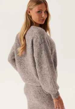 Pcmesva Ls Boxy Sequin Knit Cardigan