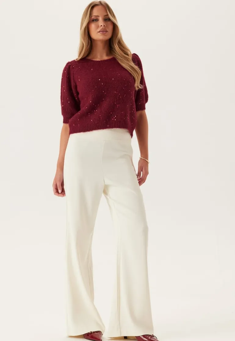 Pcmesva Ss Sequin Tie Back Knit