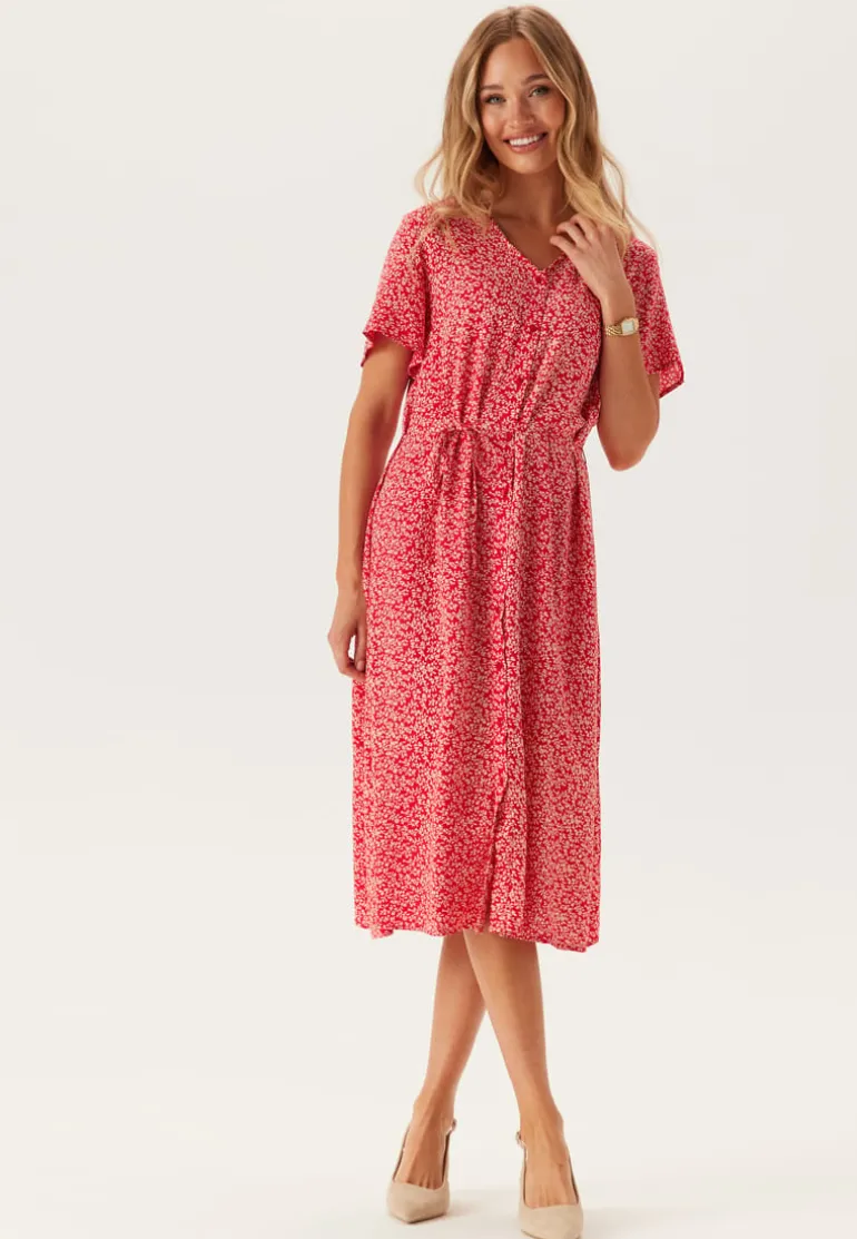 Pcnya Ss V-neck Midi Dress