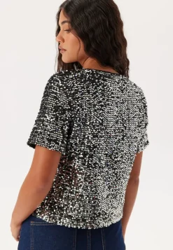 Pcserena Sequin Ss O-neck Top