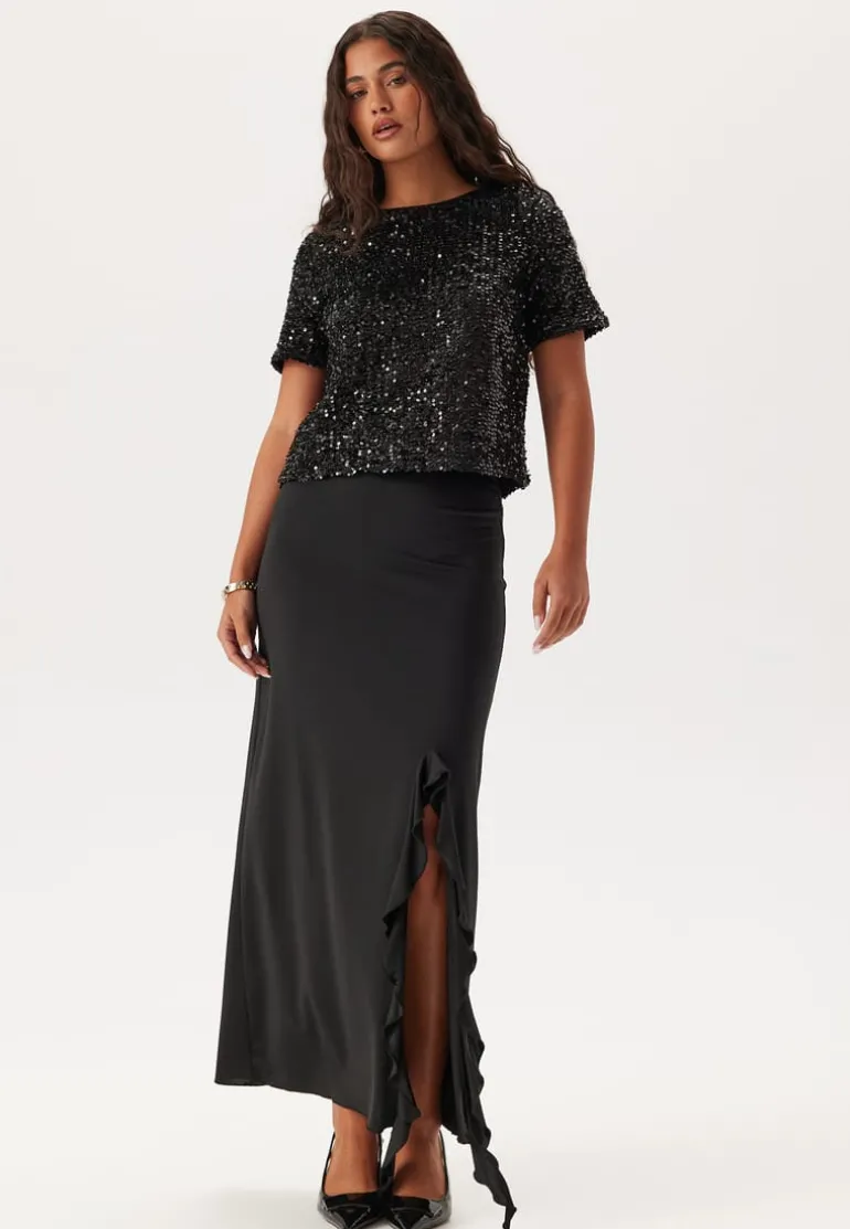 Pcserena Sequin Ss O-neck Top