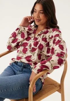 Printed Frill Blouse