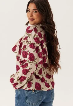 Printed Frill Blouse
