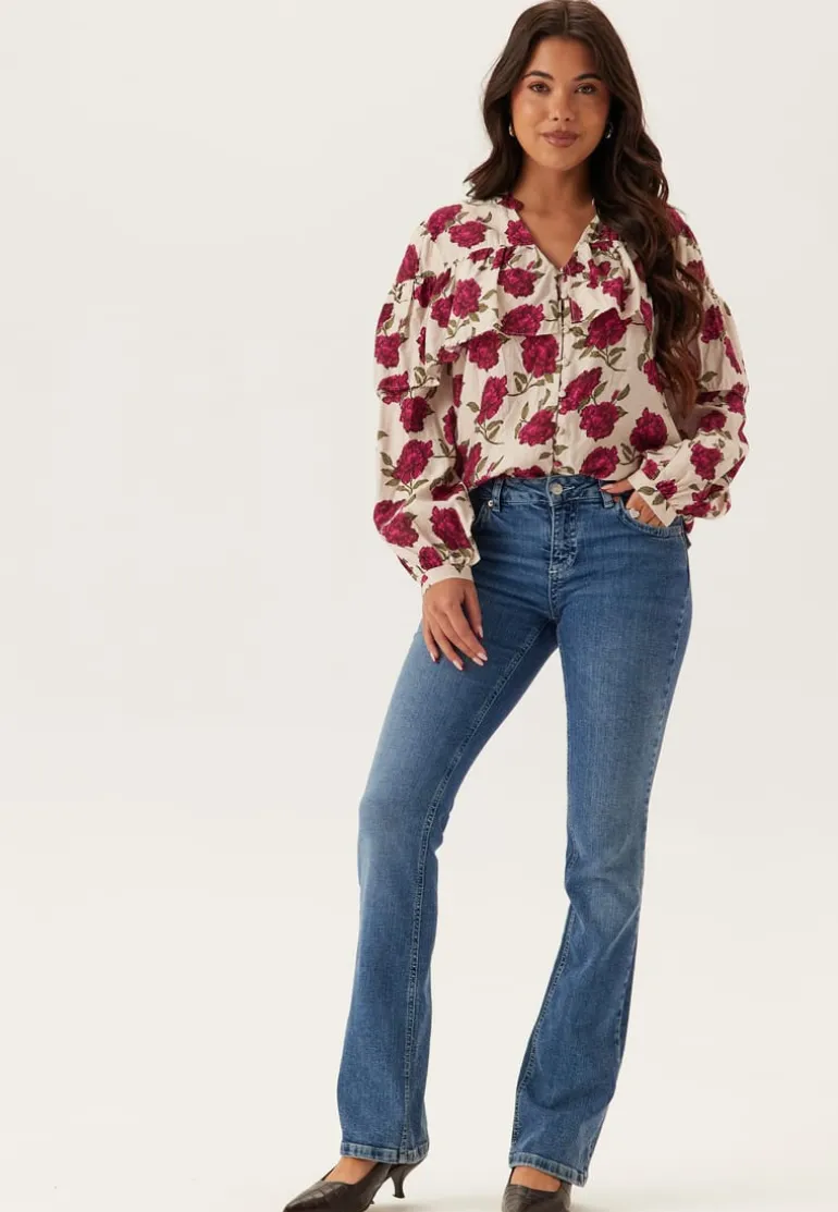 Printed Frill Blouse