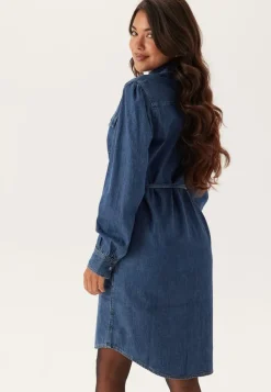 Puff Sleeve Denim Dress