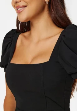 Puff Sleeve Maxi Dress With Split