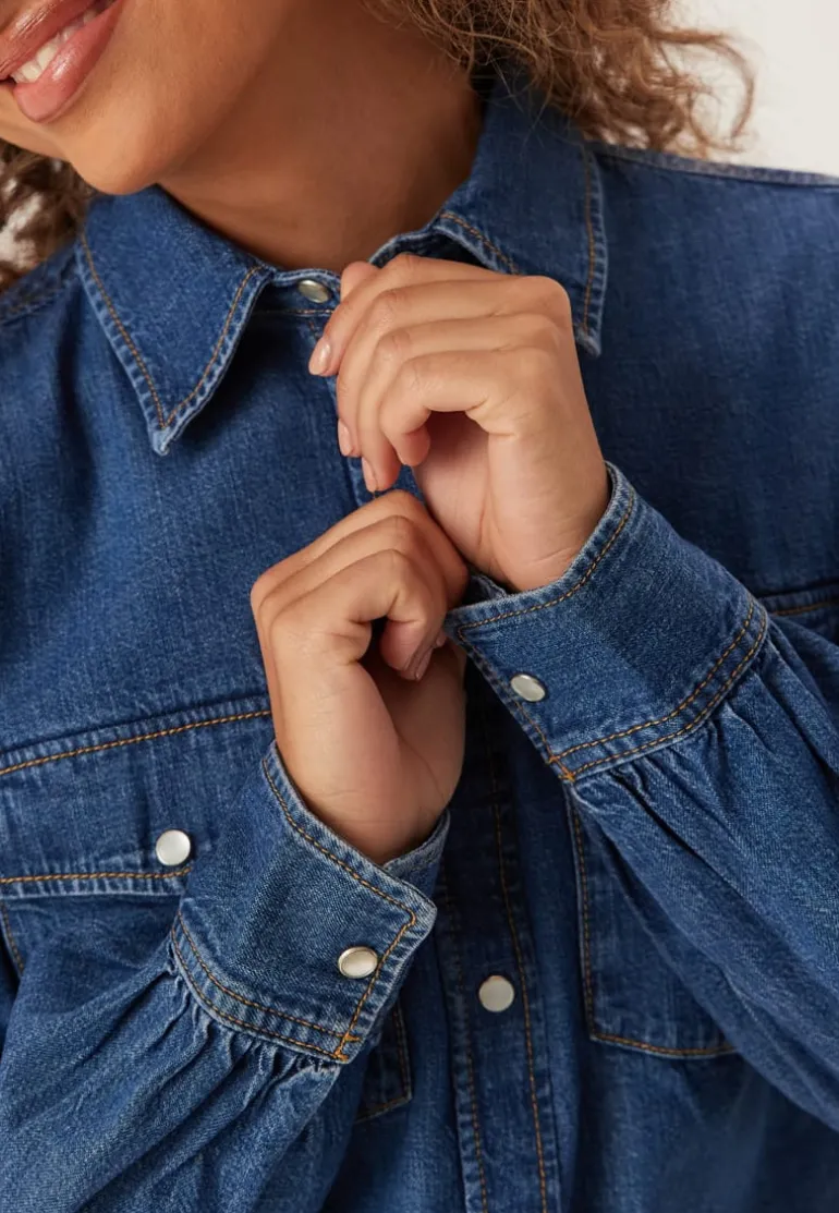 Reg Puff Sleeve Denim Shirt
