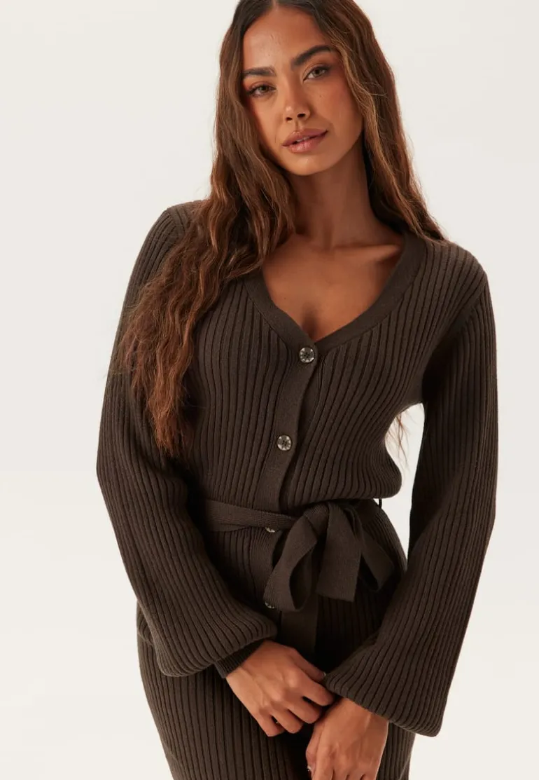 Rib Knitted Cardigan Dress