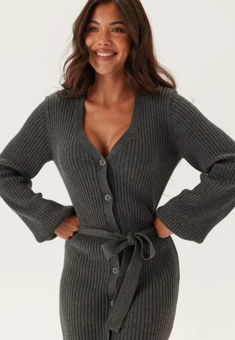 Rib Knitted Cardigan Dress
