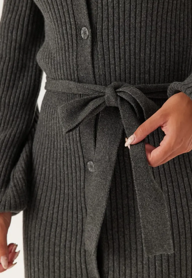 Rib Knitted Cardigan Dress