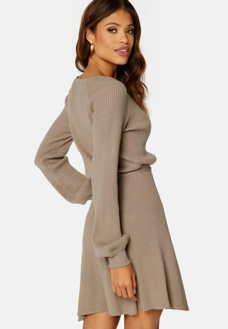 Rib Knitted Skater Dress