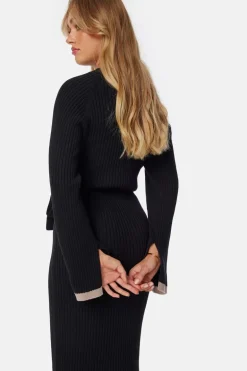 Round Neck Rib Knitted Maxi Dress