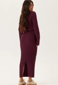Round Neck Rib Knitted Maxi Dress