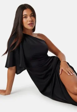 Ruched One Shoulder Midi Dress