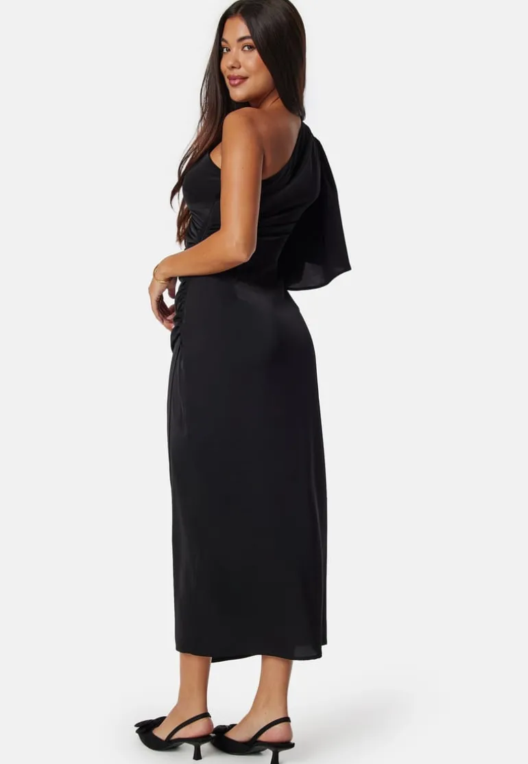 Ruched One Shoulder Midi Dress