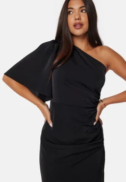 Ruched One Shoulder Midi Dress