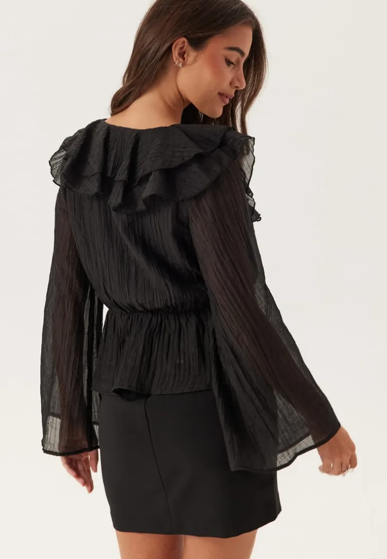 Ruffle Wide Sleeve Blouse