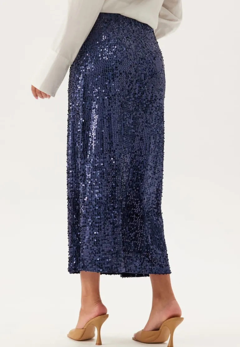 Sequin A-line Midi Skirt