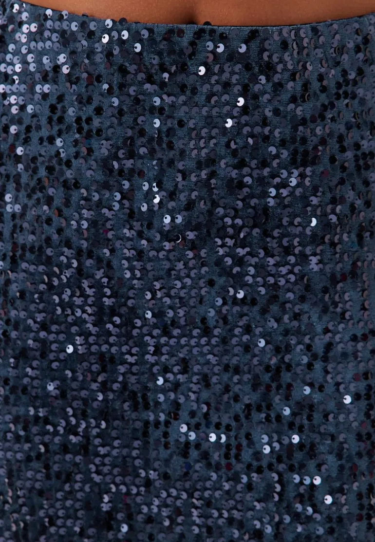 Sequin A-line Midi Skirt