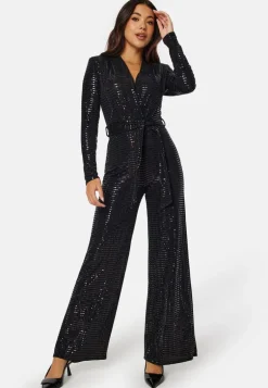 Sequin Wide Leg Jumpsuit