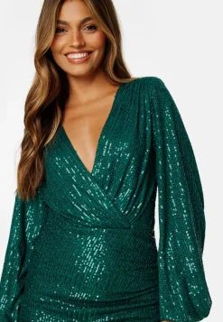 Sequin Wrap Dress