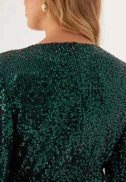 Sequin Wrap Gown