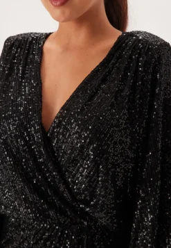 Sequin Wrap Gown