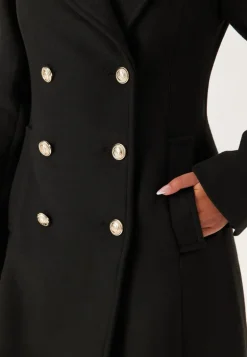 Shaped Wool Blend Coat