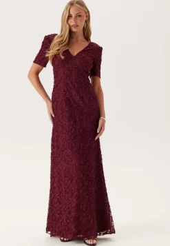 Short Sleeve 3D Floral Gown