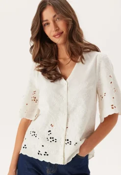 Slfdahlia Ss Broderi Shirt