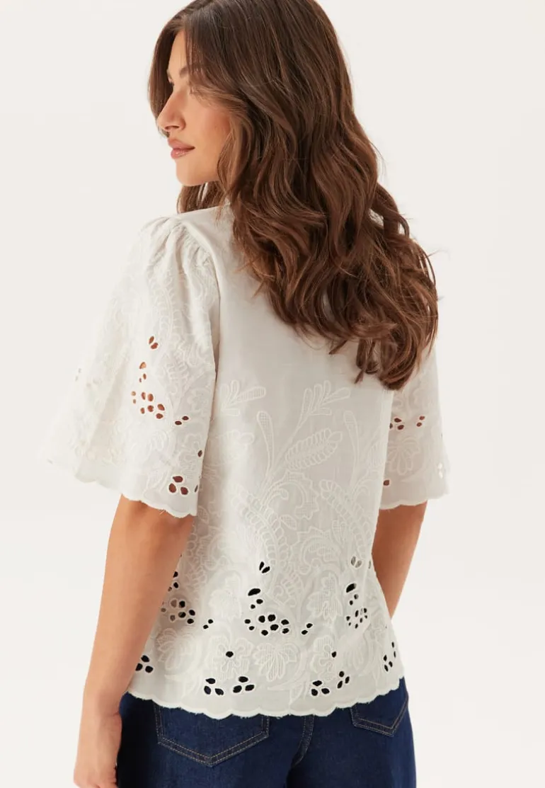 Slfdahlia Ss Broderi Shirt
