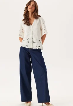 Slfdahlia Ss Broderi Shirt