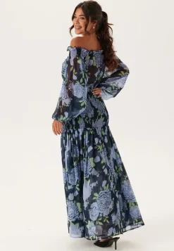 Smock Off Shoulder Maxi Dress