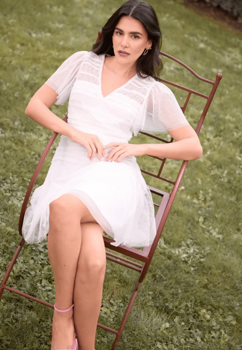 Sonia Mesh Frill Dress