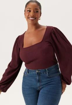 Square Neck Balloon Sleeve Top