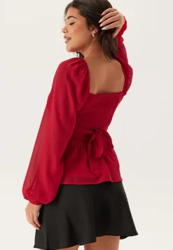 Square Neck L/S Georgette Blouse