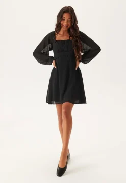 Square Neck L/S Georgette Dress
