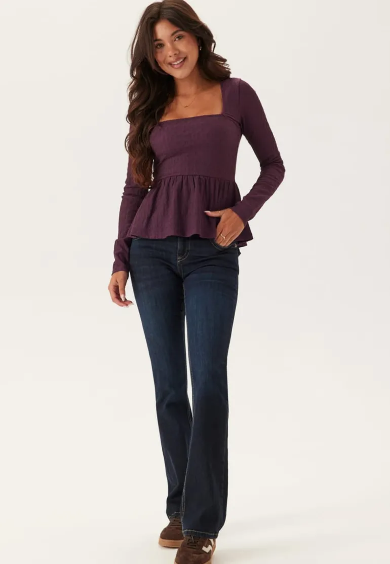 Square Neck Peplum Top