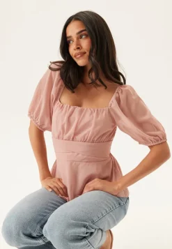 Square Neck S/S Georgette Blouse