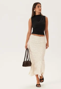Straight Ankle Sequin Skirt