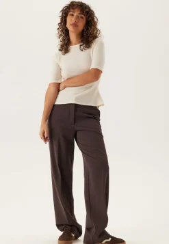 Straight High Waist Suit Trousers