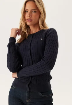 Stretch Cotton Cable Cardigan