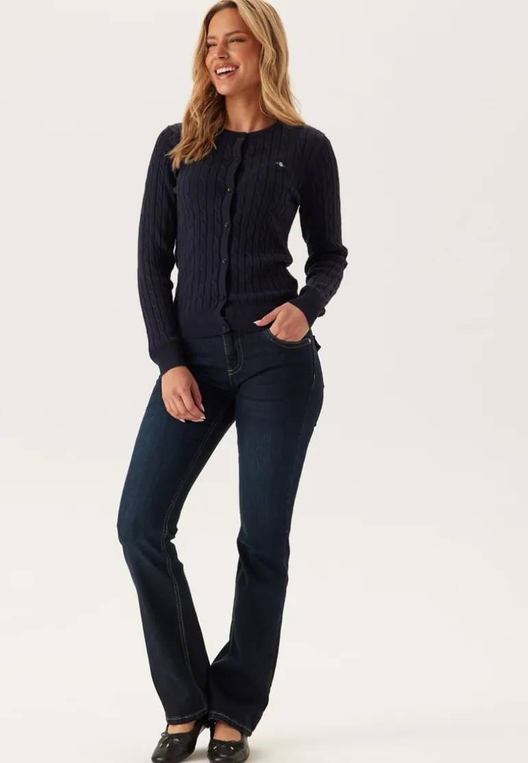 Stretch Cotton Cable Cardigan