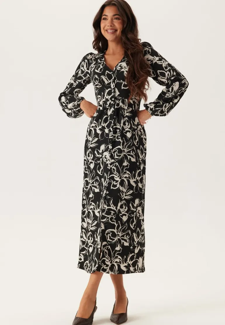 Structure Button Midi Dress