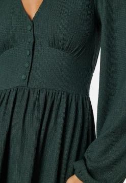 Structure Button Short Dress