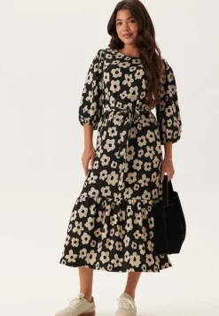 Structure Flounce Midi Dress