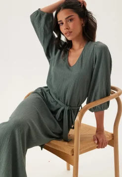 Structured Puff Sleeve Midi Dress