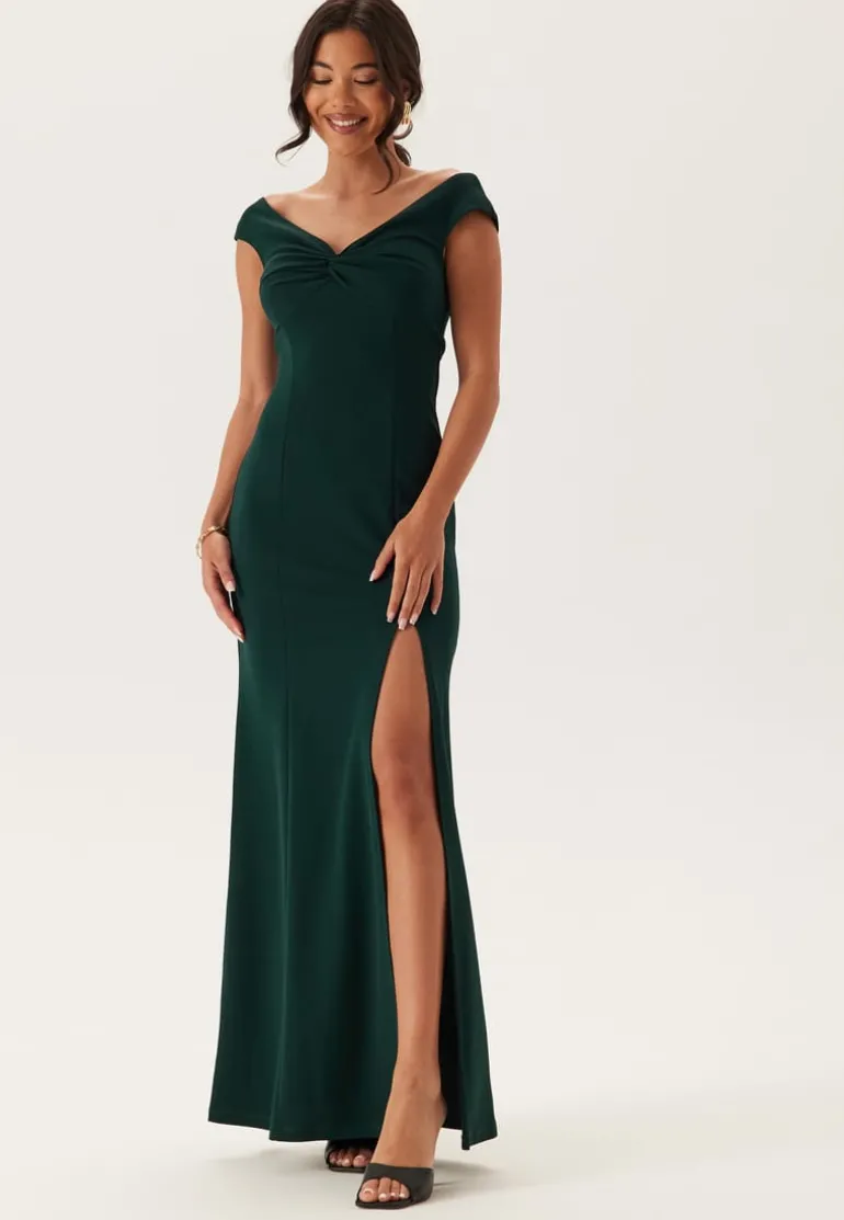 Twist Off Shoulder Gown